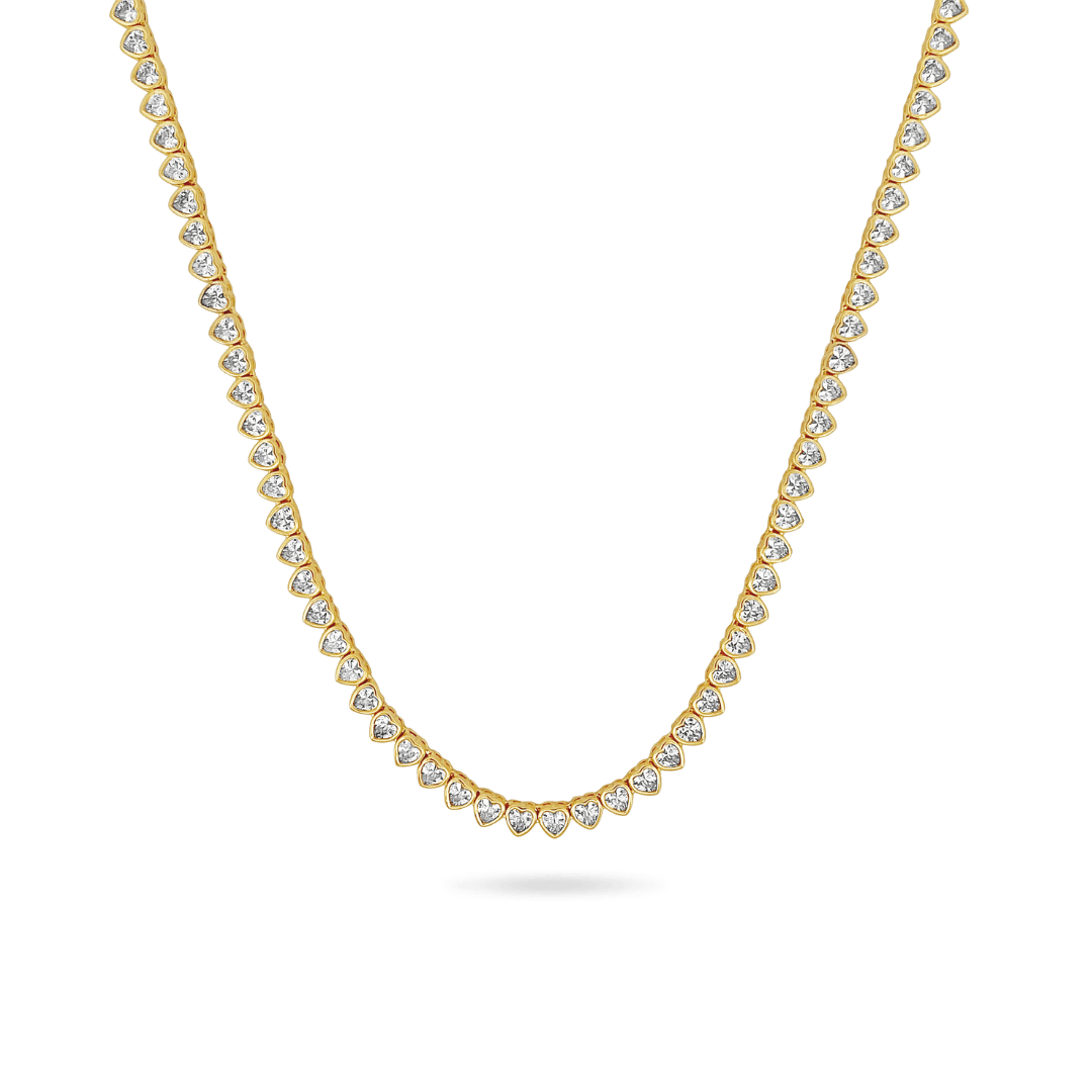 Amor Sui Heart Tennis Necklace Necklaces IceLink-ATL Default Title  